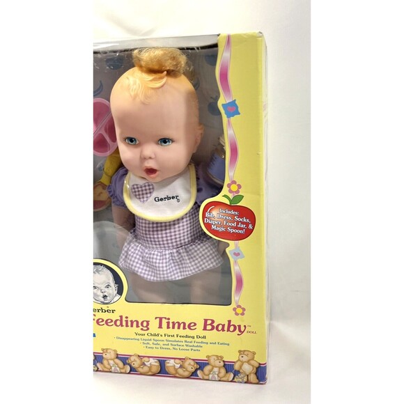 Vintage 2000 Gerber Feeding Time Baby Doll by Toy Biz New Factory Sealed - Picture 3 of 10